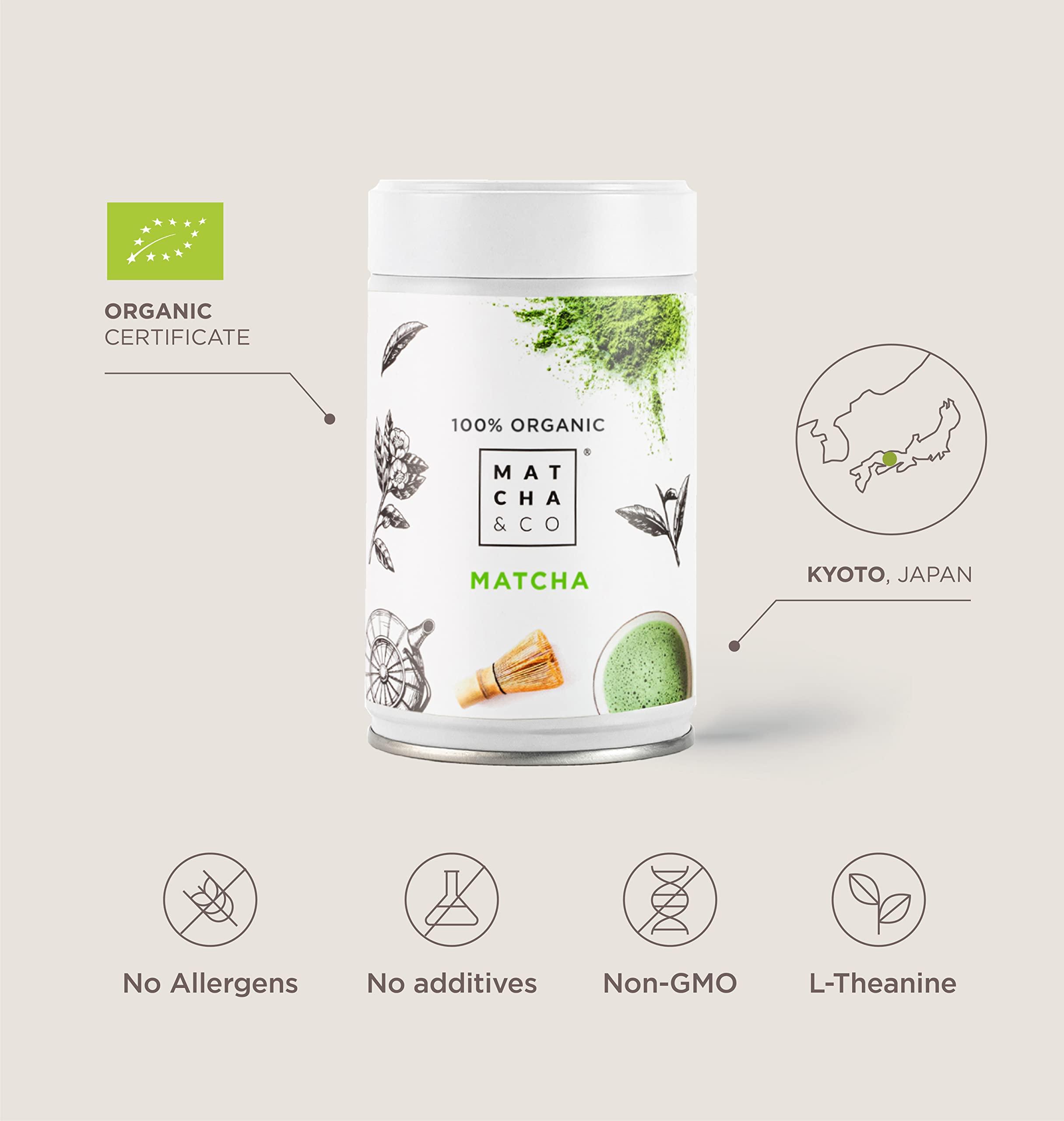 Matcha & CO 100% Organic Matcha Tea [ceremonial grade]. Organic Green Tea Powder from Japan. Organic Matcha Tea. 100% Natural Matcha Green Tea. (1.05 Ounce)