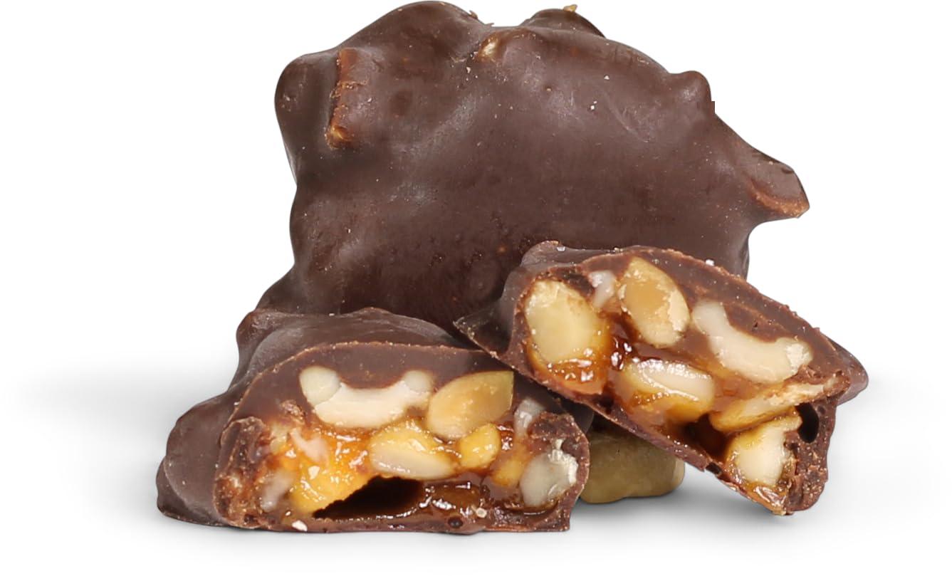 It\'s Delish Chocolate Caramel Rice Crispies Clusters Gift Box - by It\'s Delish | 12 OZ Premium Dark Chocolate Covered Crips Rice Nuts with Carmel Cluster without Nuts | Christmas Gifts Box of Chocolates Candy Turtles Vegan, Kosher