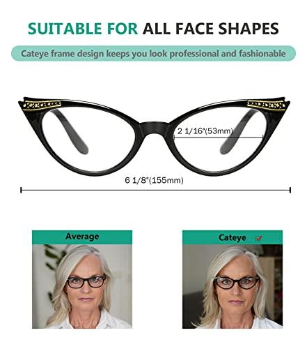 Eyekepper Eyekepper Cateyes Womens Reading Glasses (+2.25, Black)