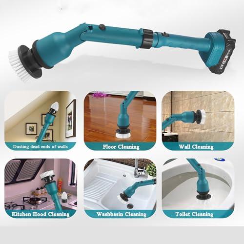 HYQFSAD Electric Spin Scrubber, Cordless Electric Cleaning Brush with 2-Speeds Adjustable Speeds and Extension Handle Portable Handheld Scrubber for Cleaning Bathroom, Window Tile Floor Tub & Shower ( Color :