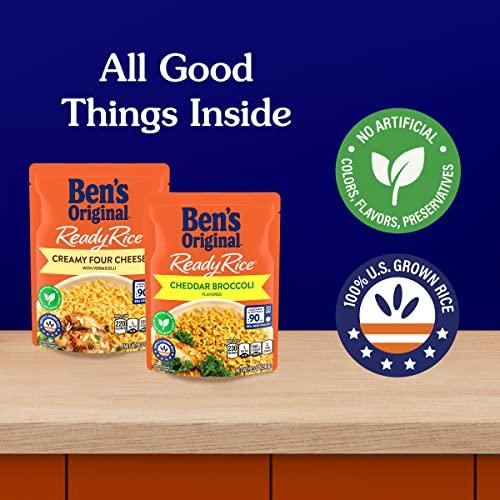 BEN'S ORIGINAL BEN'S ORIGINAL Ready Rice Creamy Four Cheese and Cheddar Broccoli Variety Pack, Easy Dinner Sides, 8.5 OZ Pouch (Pack of 6)