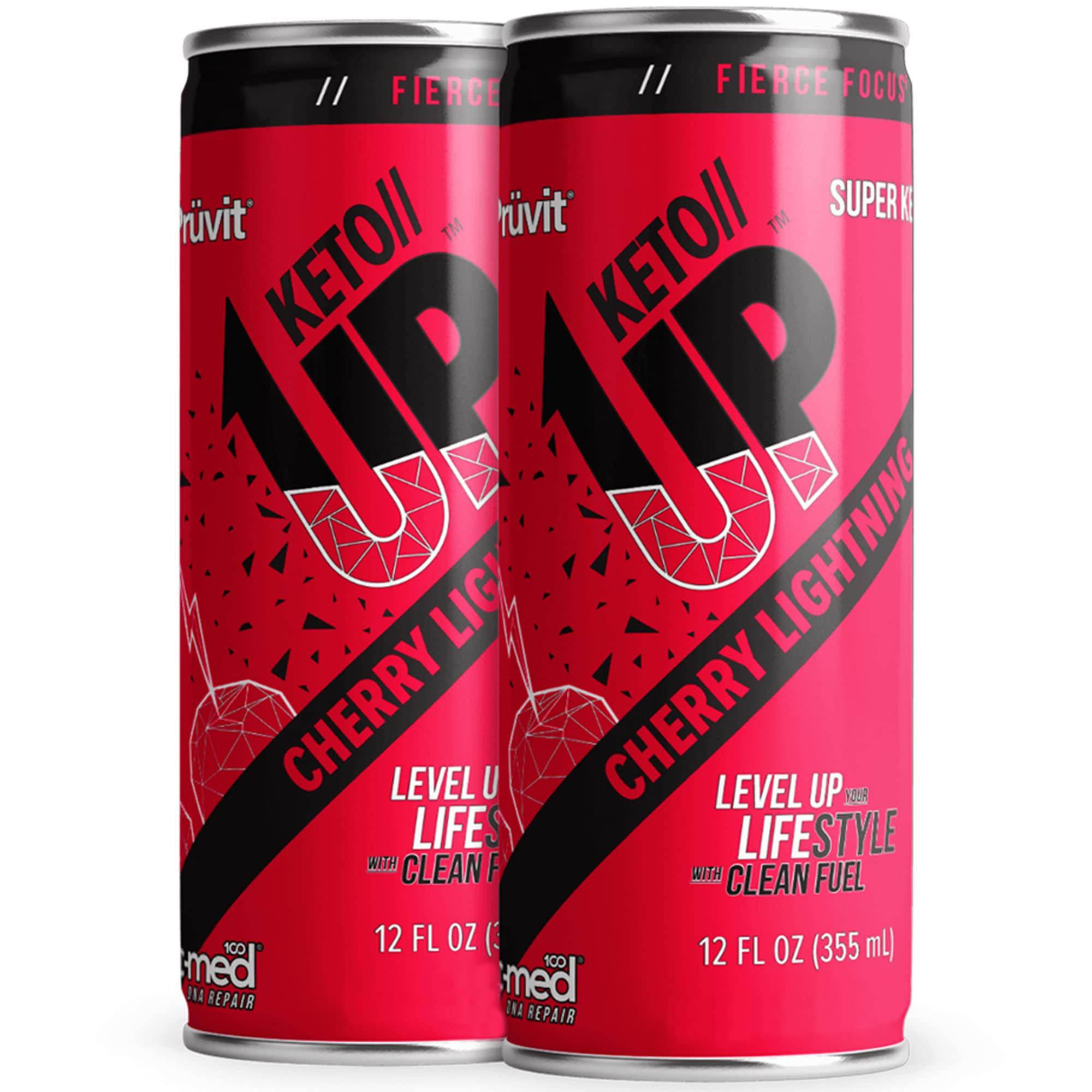 PRVIT The Cherry Lightning Keto//Up Drink Ready-to-Drink Ketones for Focus for Men and Women - 12 Pack