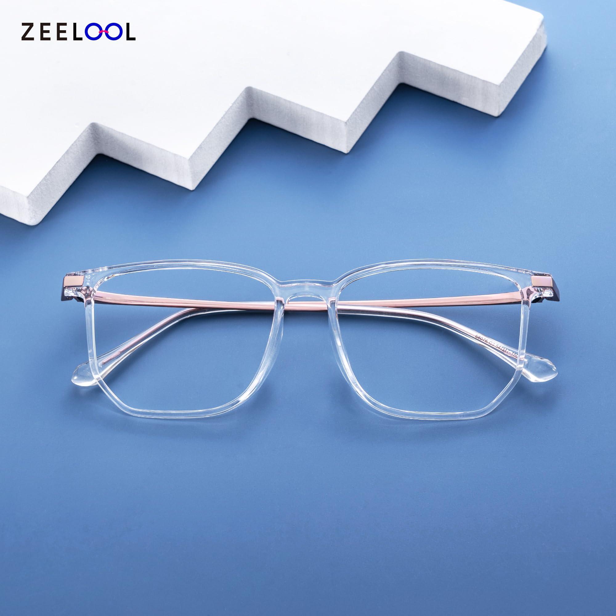 Zeelool Zeelool Readers Retro Rectangle Reading Glasses for Women Men with Standard Anti-Reflective Coating Fezell ZTT123484-02(Crystal, 2.50)