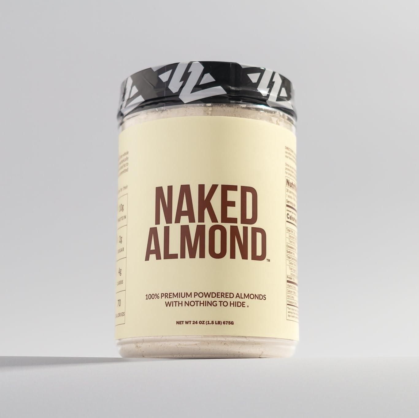 NAKED NAKED Almond Protein Powder from US Farms, Only 1 Ingredient, Vegan, Gluten-Free, No Additives, No Salt, No Sugar - 38 Servings - 1.5LB