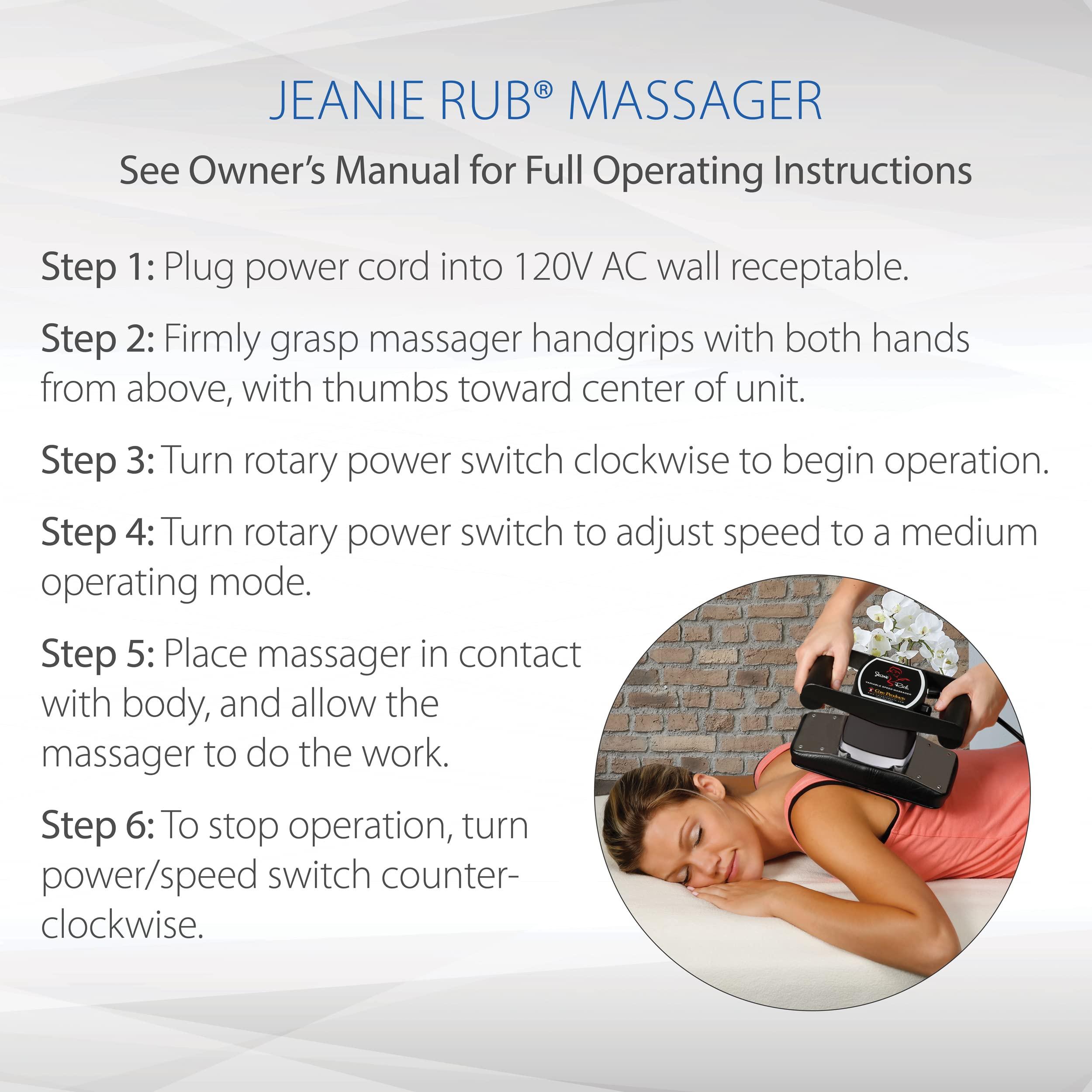 Core Products Core Products Jeanie Rub Massager Deluxe Package, Variable Speed Deep Tissue Relaxing Massage Tool with Fleece Pad Cover and Back Accessory