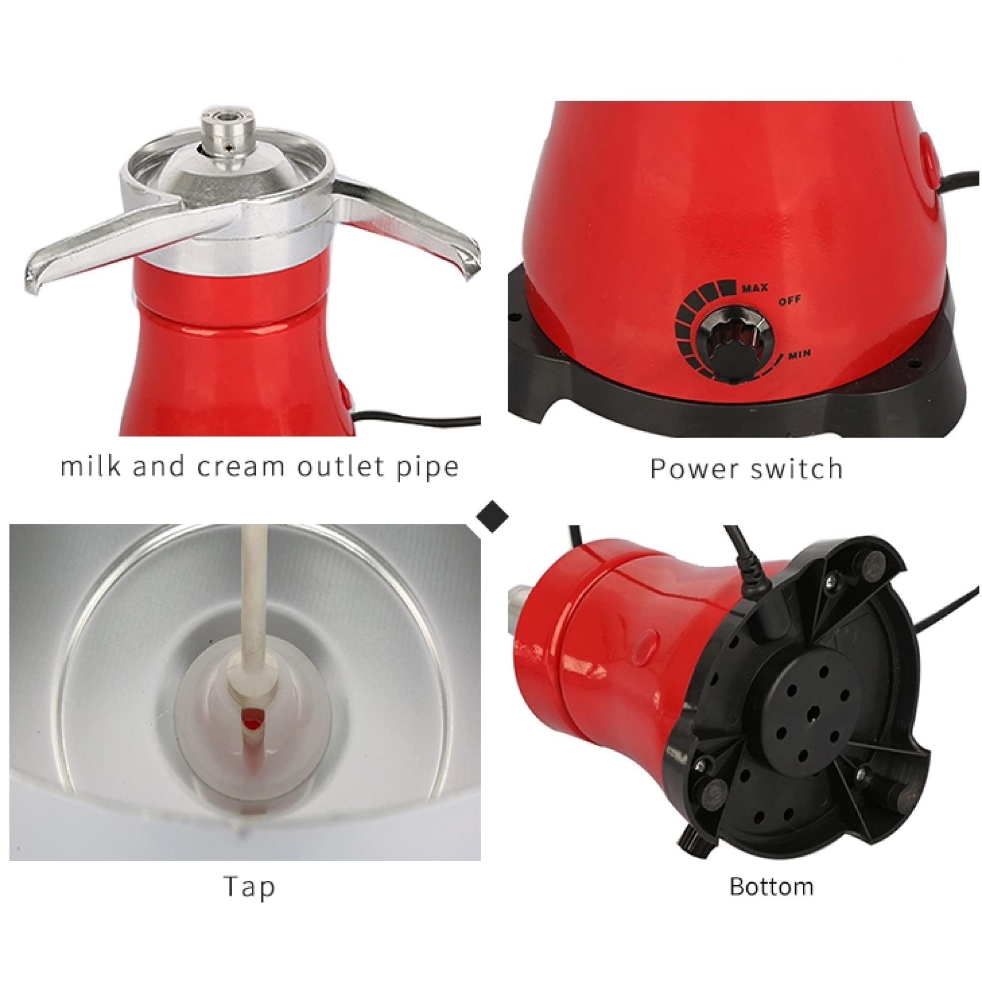 Helikim Helikim Electric Milk Cream Centrifugal Separator, Stainless Steel 80L/H Goat Cow Milk Separator, Turning Raw or Whole Milk into Cream and Skim Milk / 110V