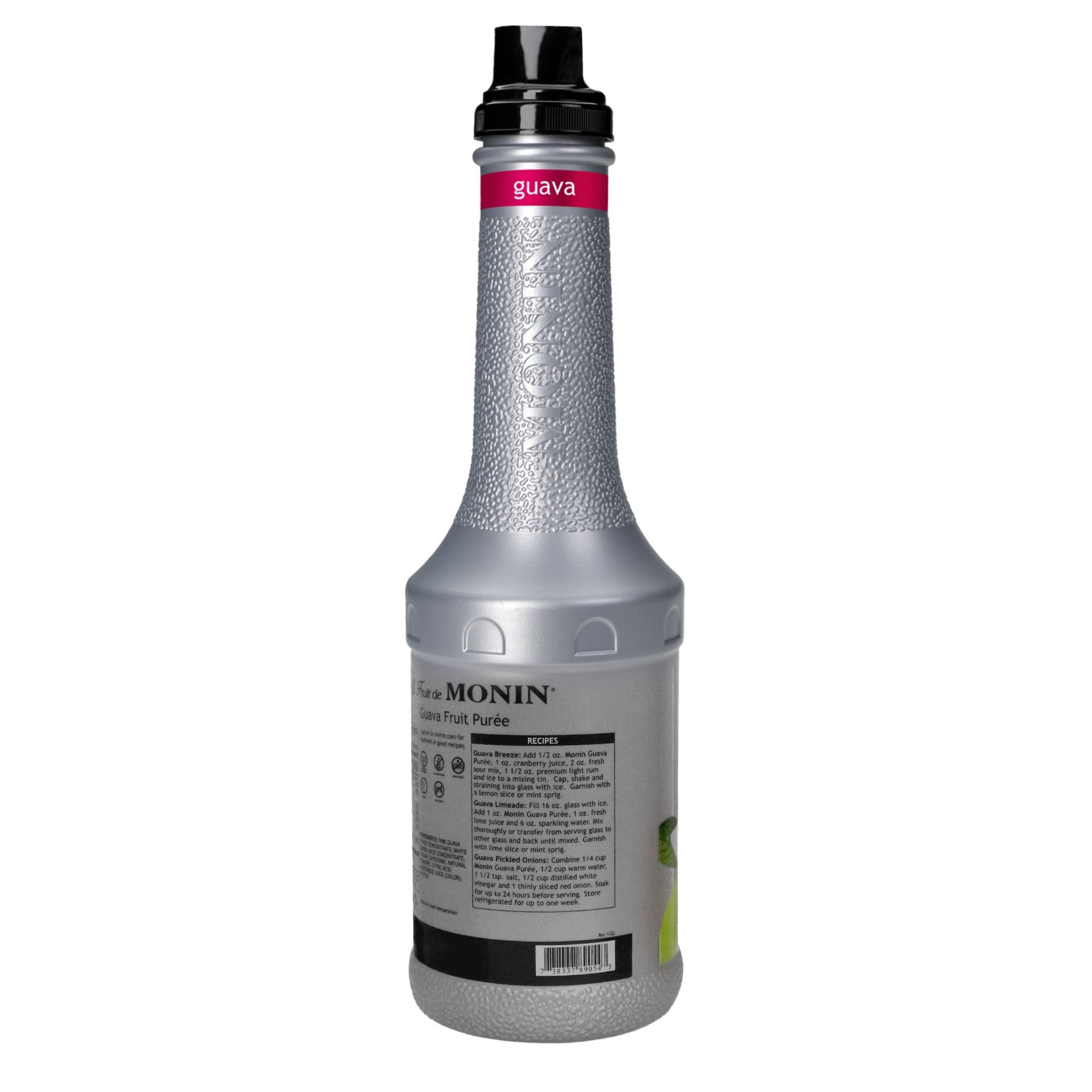 Monin Monin - Guava Fruit Purée, Juicy Guava Taste, Perfect for Lemonades, Teas, Cocktails, Mocktails, Culinary Dishes & More, Vegan, Non-GMO, Gluten-Free (1 Liter)