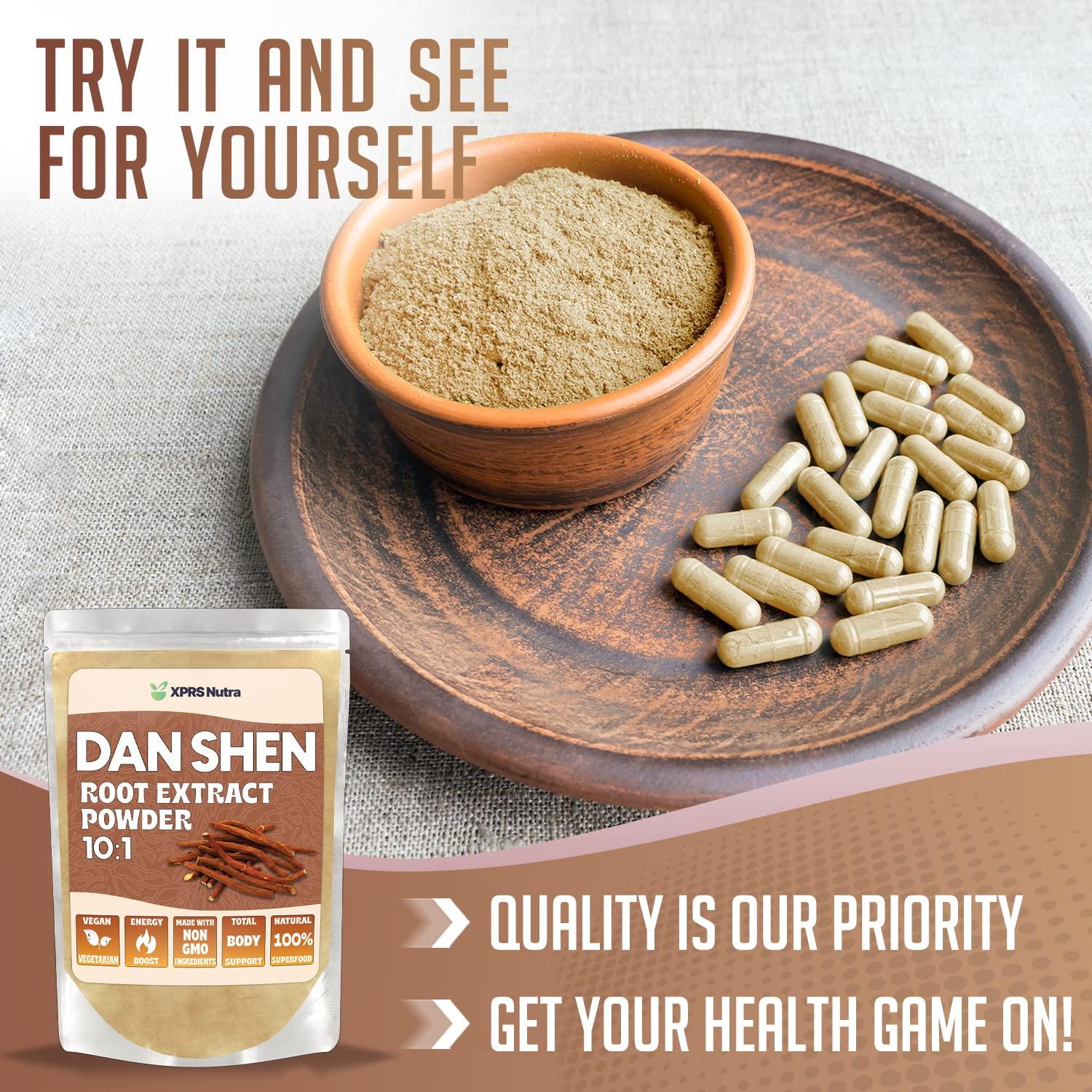 XPRS Nutra XPRS Nutra Dan Shen Root Extract Powder 10:1- Premium Dan Shen (Red Sage) Concentrated Powder - Vegan Friendly Danshen (8 oz)