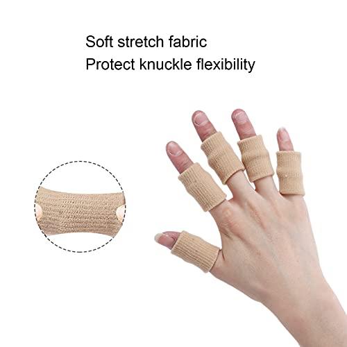 ZJchao 10Pcs Sport Basketball Trigger Finger Splint, Finger Protector Support Sleeves for Trigger Finger, Hand Eczema, Finger Cracking, Finger Arthritis (Skin)
