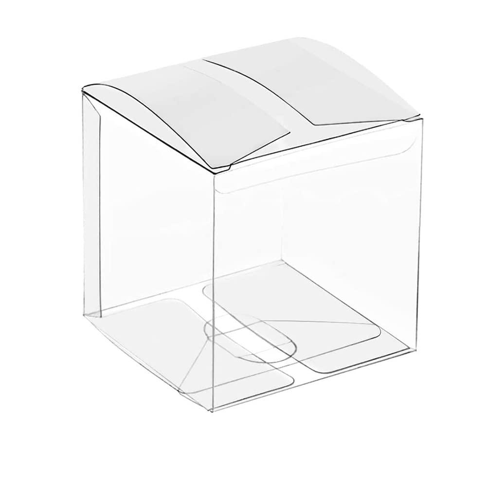 Pasotim 50Pcs Clear Plastic Boxes for Gifts PVC Packing Box Gift Packaging Transparent Box Wedding Gift Boxes Party Favors