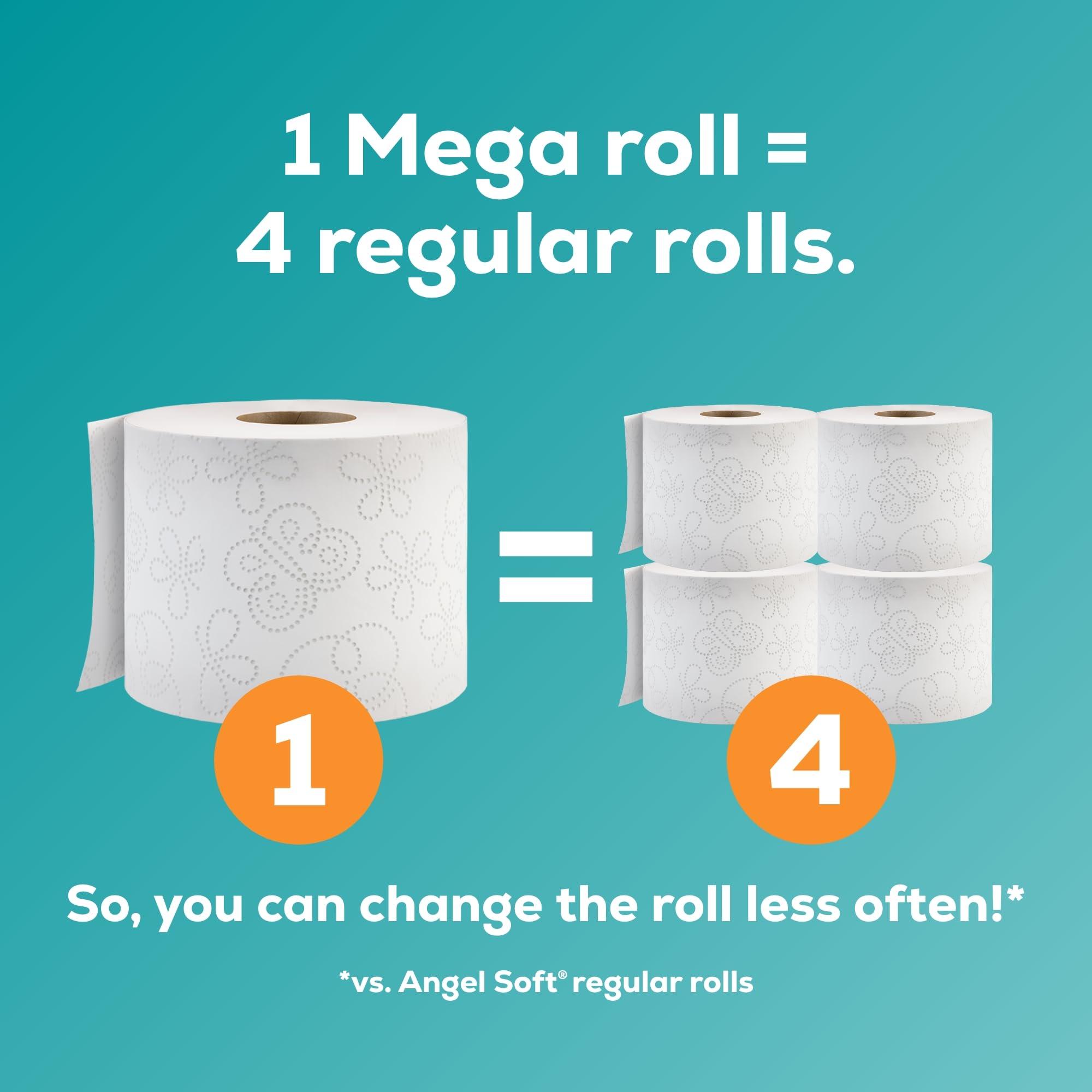 Angel Soft Angel Soft Toilet Paper, 24 Mega Rolls = 96 Regular Rolls, Soft and Strong Toilet Tissue