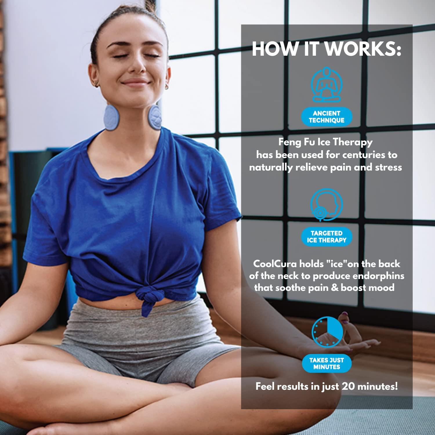 CoolCura CoolCura GO, Ice Therapy Device, Relax with Feng Fu Ice Therapy, Cold Therapy Ice Neck Wrap, Headache Relief, Stress Relief, Anxiety Relief, Relaxation Neckband