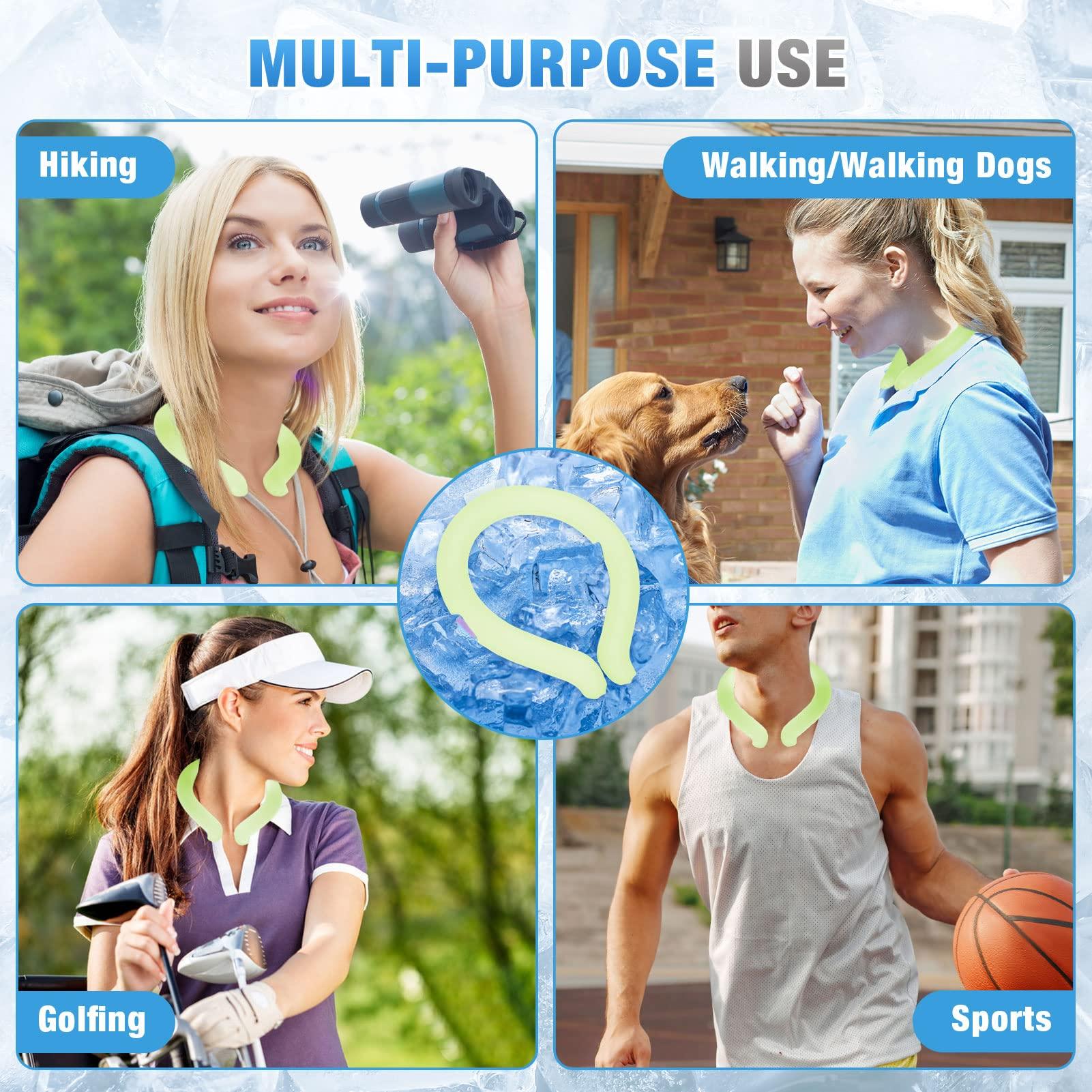 WILLOW WEAVE Cooling Neck Wraps Neck Cooling Tube Neck Coolers for Extremely Hot Weather, Reusable Neck Ice Pack Wrap, Keeping Cool in The Heat, Instant Cooling Refresh for Hot Flashes Menopause Outworks(Green)