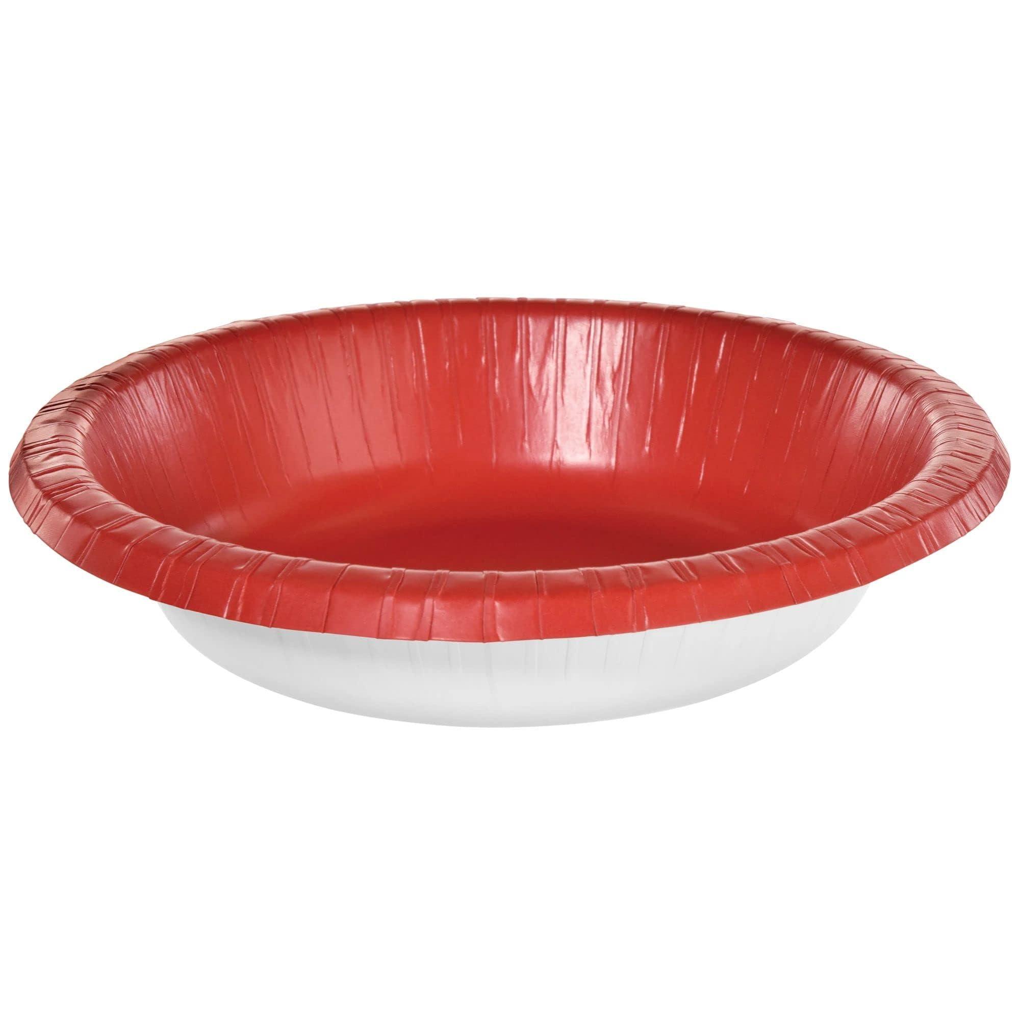amscan Paper Bowls - 20 oz. - Vibrant & Eco-Friendly Bowls - Ideal for Parties, Events & Special Occasions, Apple Red, Pack of 20