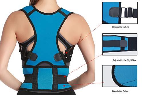 Panegy Panegy Comfort Posture Corrector Brace Posture Correction Elastic Clavicle Belt Adjustable Posture Back Support Corrector Brace Lumbar Brace Back Shoulder Support Band Size M Light Blue