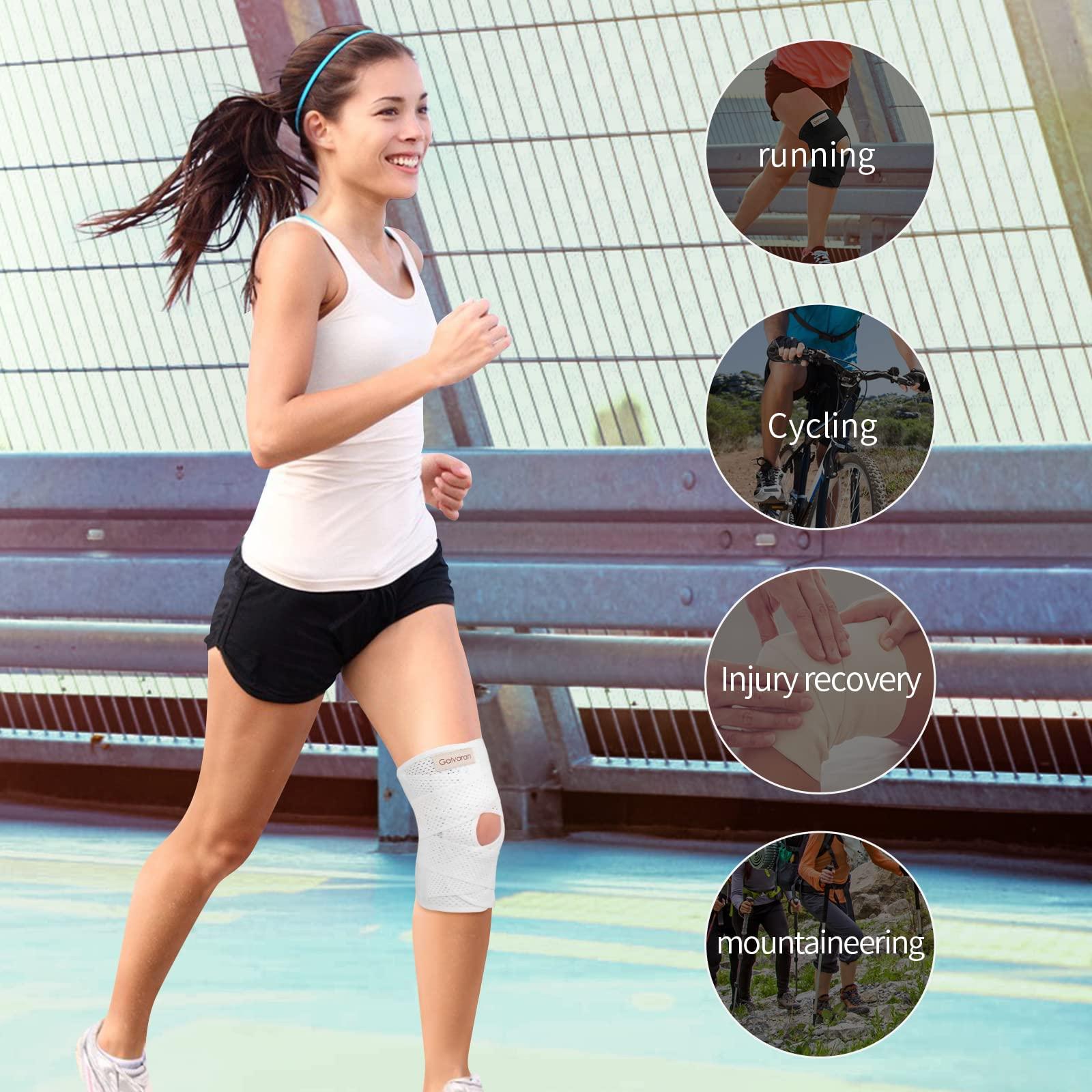 Galvaran Galvaran Knee Brace with Side Stabilizers for Meniscal Tear Knee Pain ACL MCL Arthritis Injuries Recovery, Breathable Adjustable Knee Support for Men and Women