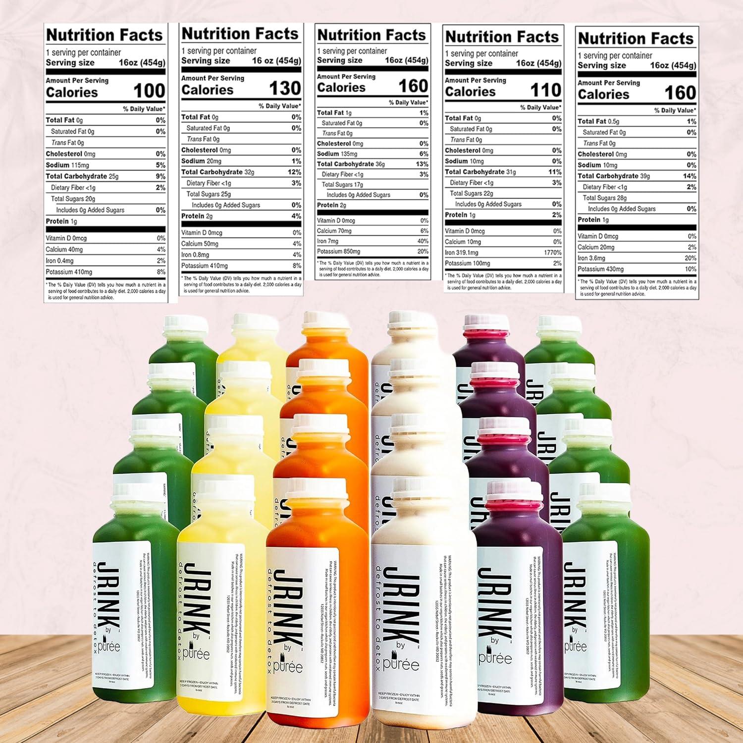 JRINK by Pure JRINK by Pure Easy Juice Cleanse, Cold-Pressed Juice, Nothing Added, Frozen for Maximum Freshness, No Pasteurization, No HPP, Nothing Added. (24)