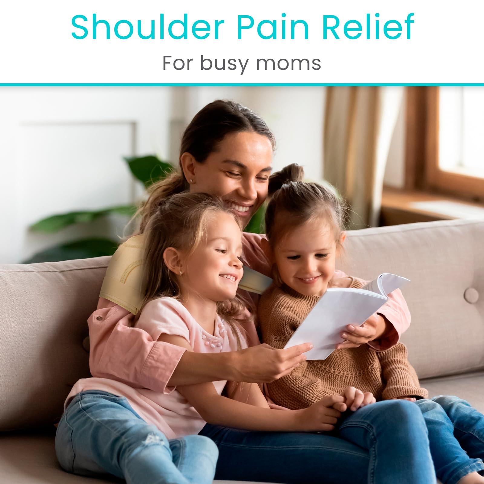 Vive Vive Shoulder Brace for Women - Injury Recovery Compression Support Sleeve - for Rotator Cuff Injuries, Arthritis, Sprain, Dislocation, PT - Targeted Inflammation Pain Relief (Beige, Medium)