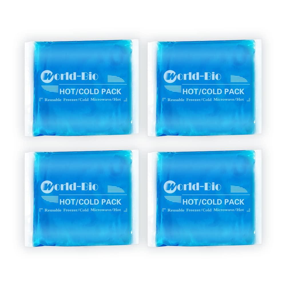 MR.ICE Reusable Gel Ice Packs (4 Pack) - Hot Cold Pack for Injuries, Pain Relief, Migraines - Gel Ice Pack Cold Compress for Back, Neck, Foot and Wrist - Flexible Cold Packs for Injuries - 5.1\" x 6.5\"