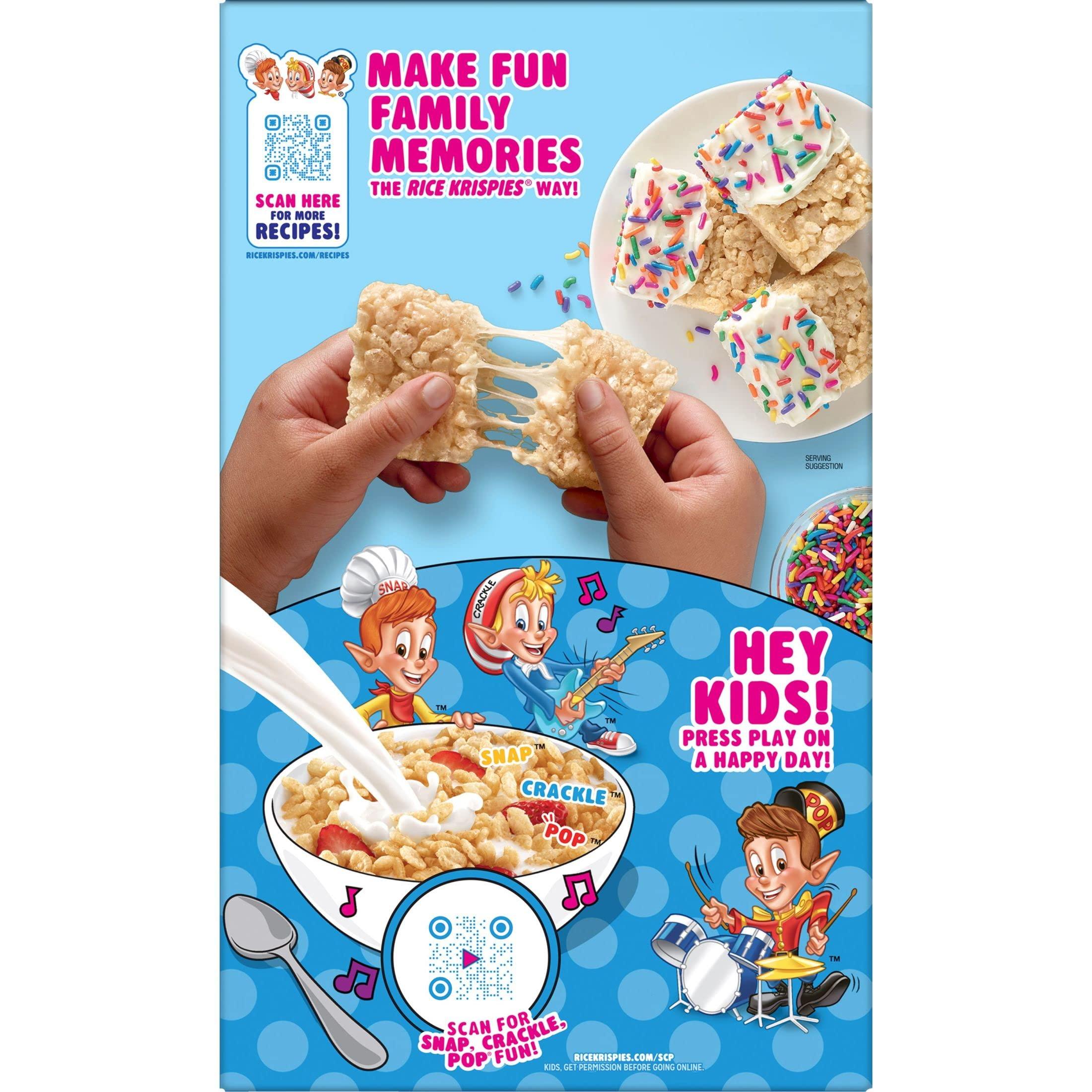 Rice Krispies Frosted Krispies Cold Breakfast Cereal, Kids Snacks, Baking Marshmallow Treats, Family Size, Original, 17.1oz Box (1 Box)