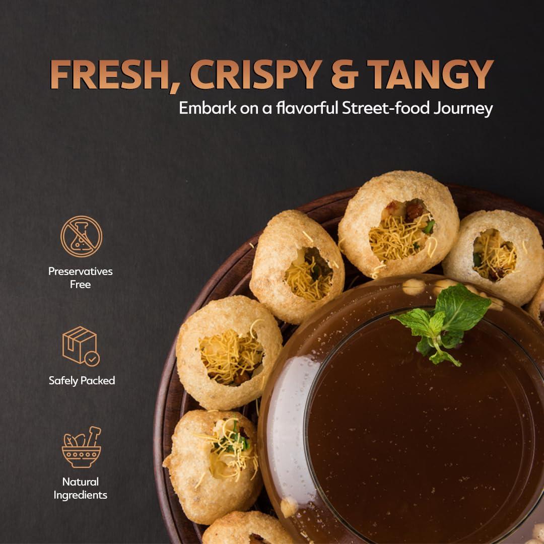 Hemani HEMANI Pani Puri - Coins - Comes with Masala - Ready to Cook - 400g (14.1 oz) - All Natural, Vegan & Non-GMO - Indian Origin