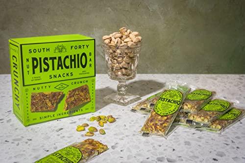 SOUTH FORTY SNACKS South 40 Snacks Pistachio and Mixed Nut Bar, Extra Crunchy Nut Snack Bar, Simple Ingredients, Honey and Sugar, Unique Delicious Healthy Nut Clusters, Individually Wrapped (40g Bar, Pack of 12)