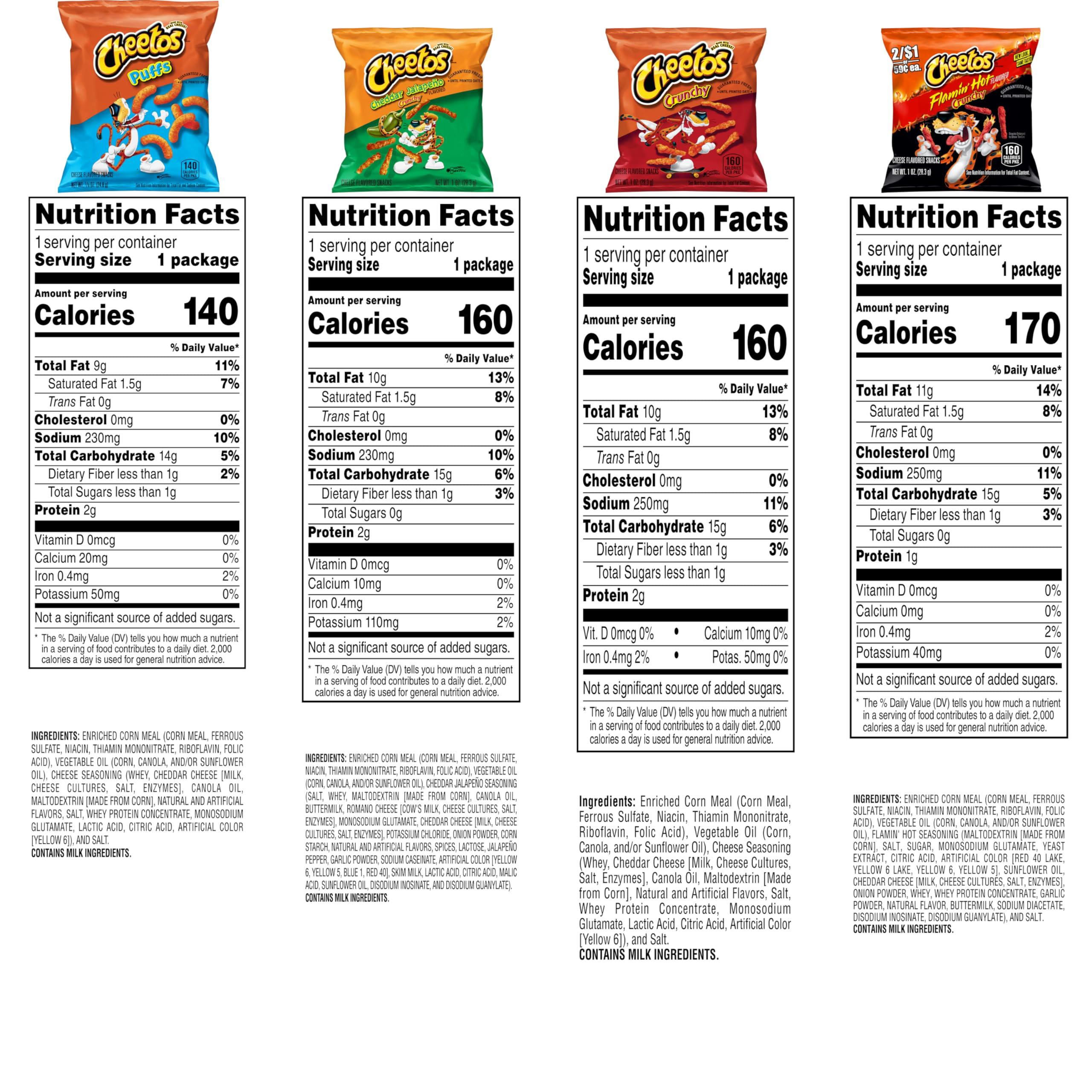 Cheetos Cheetos Cheese Flavored Snacks Variety Pack, (Pack of 40)