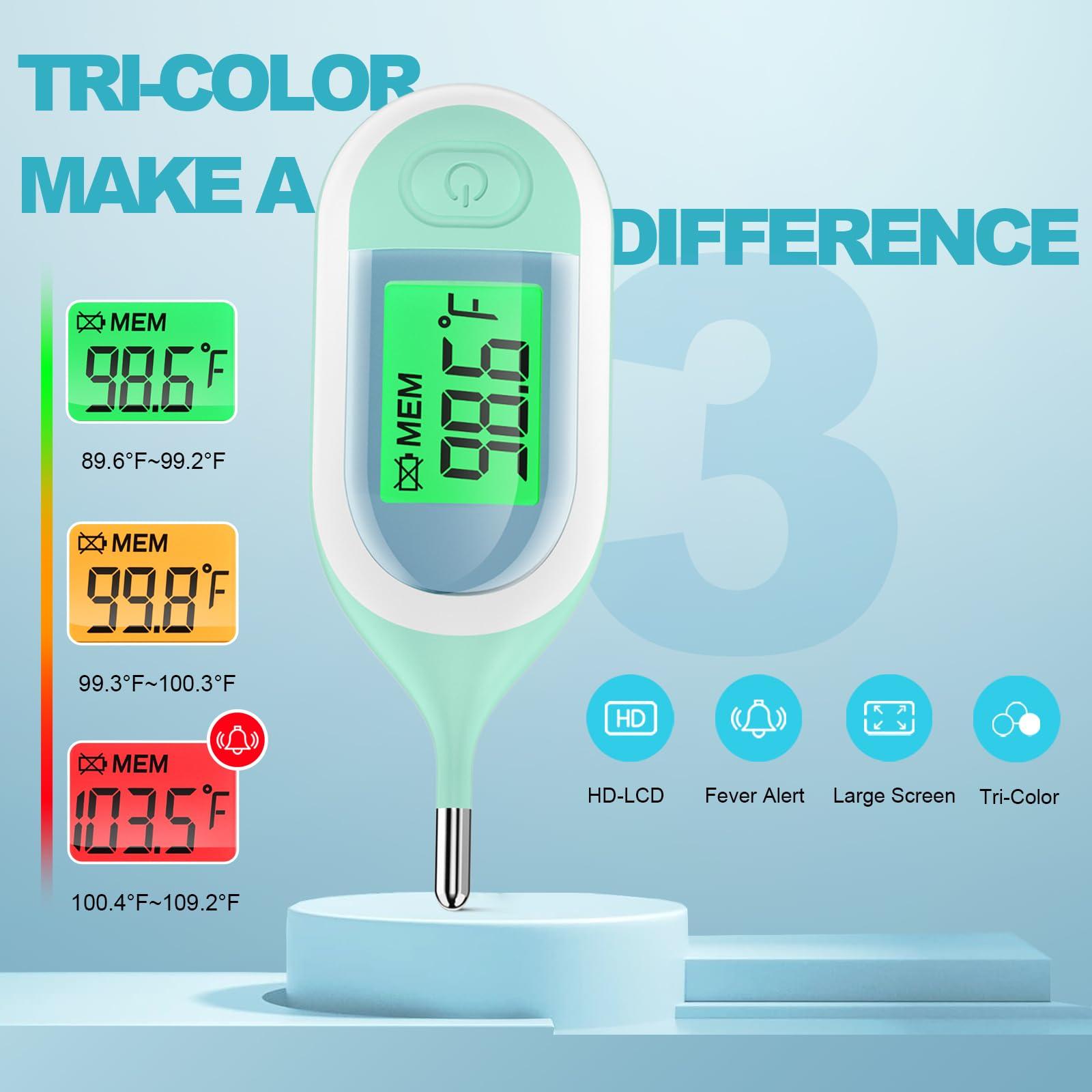 VESOGY Baby Thermometer for Digital Rectal - Fast Accurate Infant Thermometer with Fever Alarm, LCD Display and Memory Function