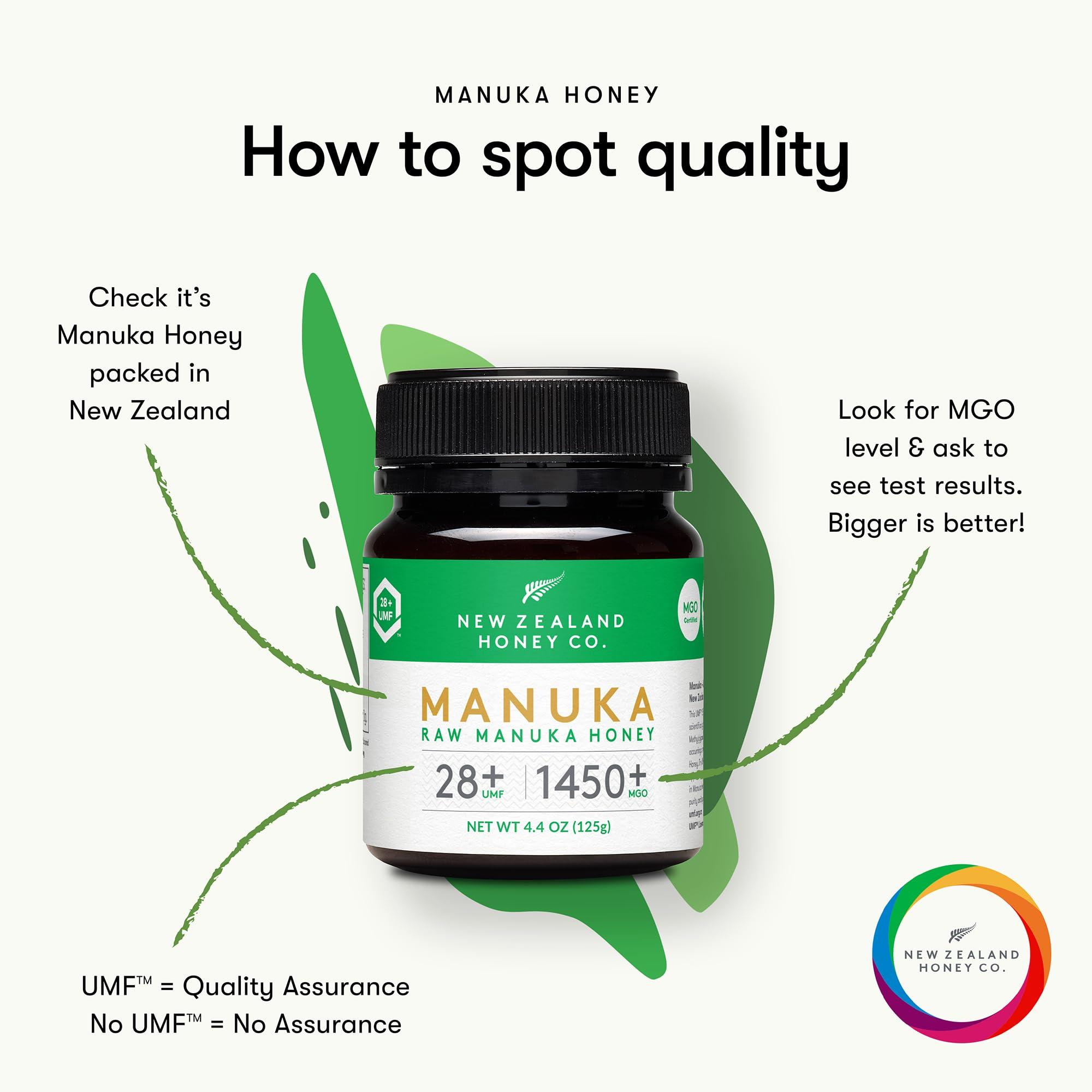 NEW ZEALAND HONEY CO New Zealand Honey Co. Raw Manuka Honey UMF 28+ | MGO 1450+, UMF Certified / 4.4oz