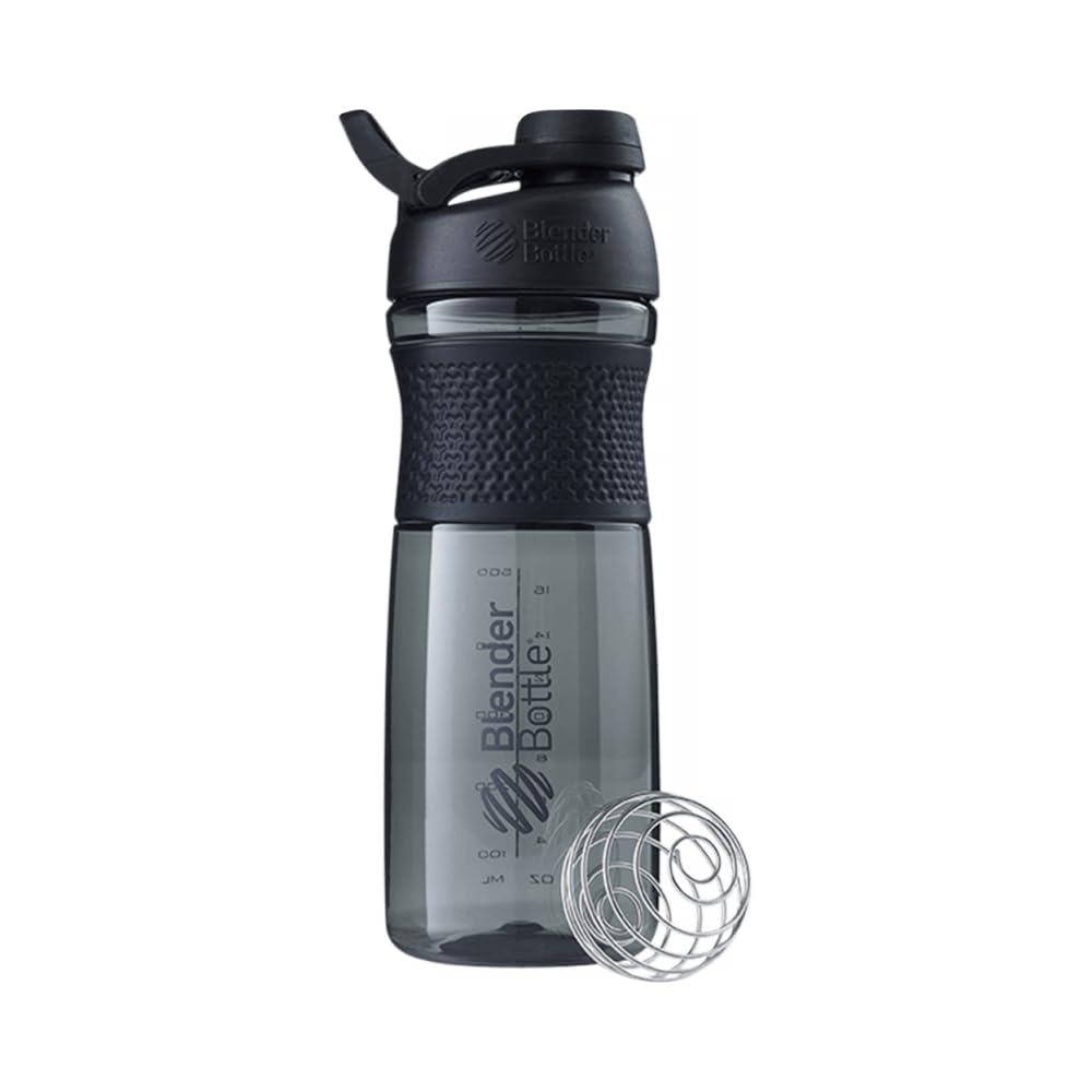 BlenderBottle BlenderBottle SportMixer Shaker Bottle Perfect for Protein Shakes and Pre Workout, 28-Ounce, Black