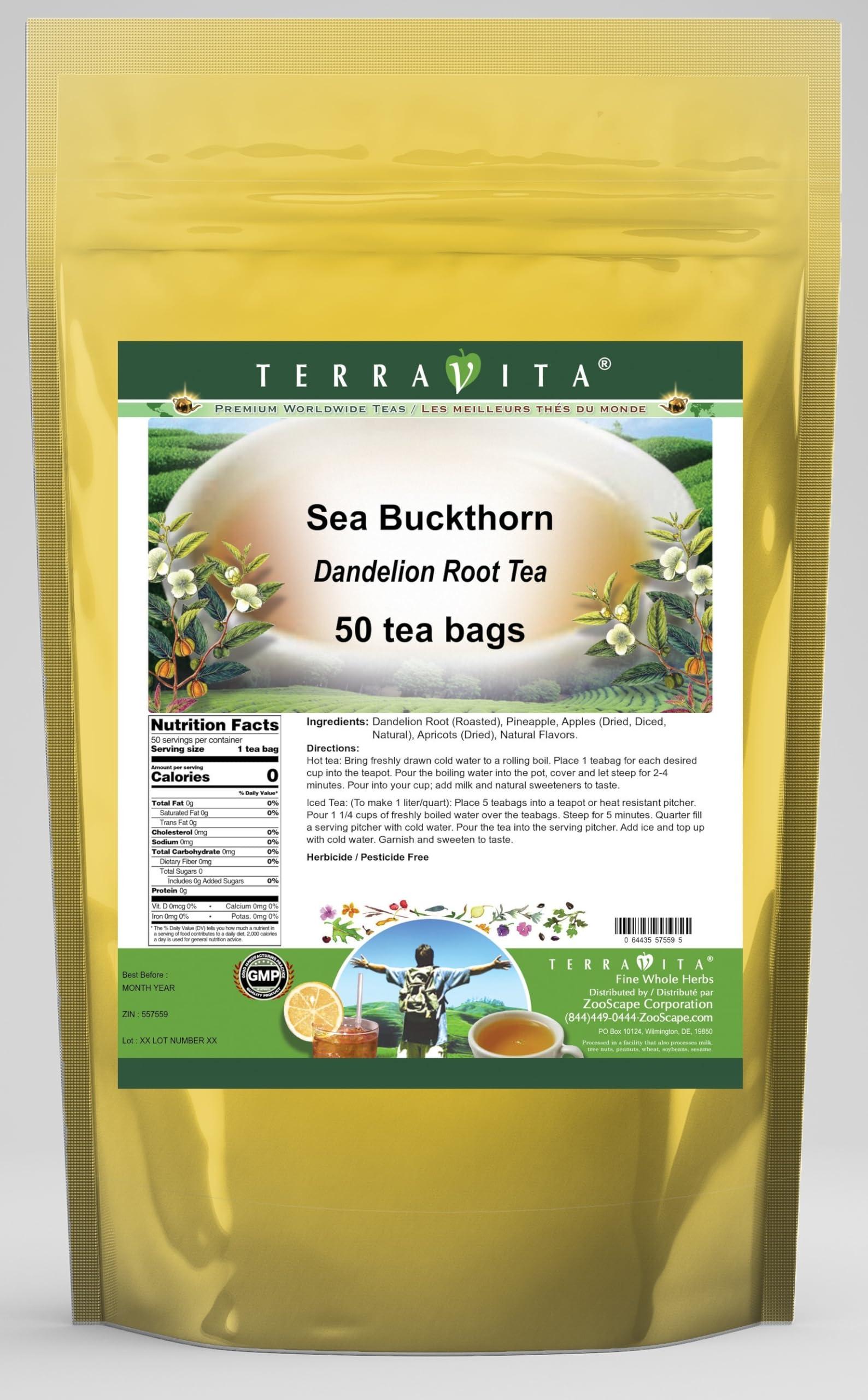 TerraVita Sea Buckthorn Dandelion Root Tea (50 tea bags, ZIN: 557559)