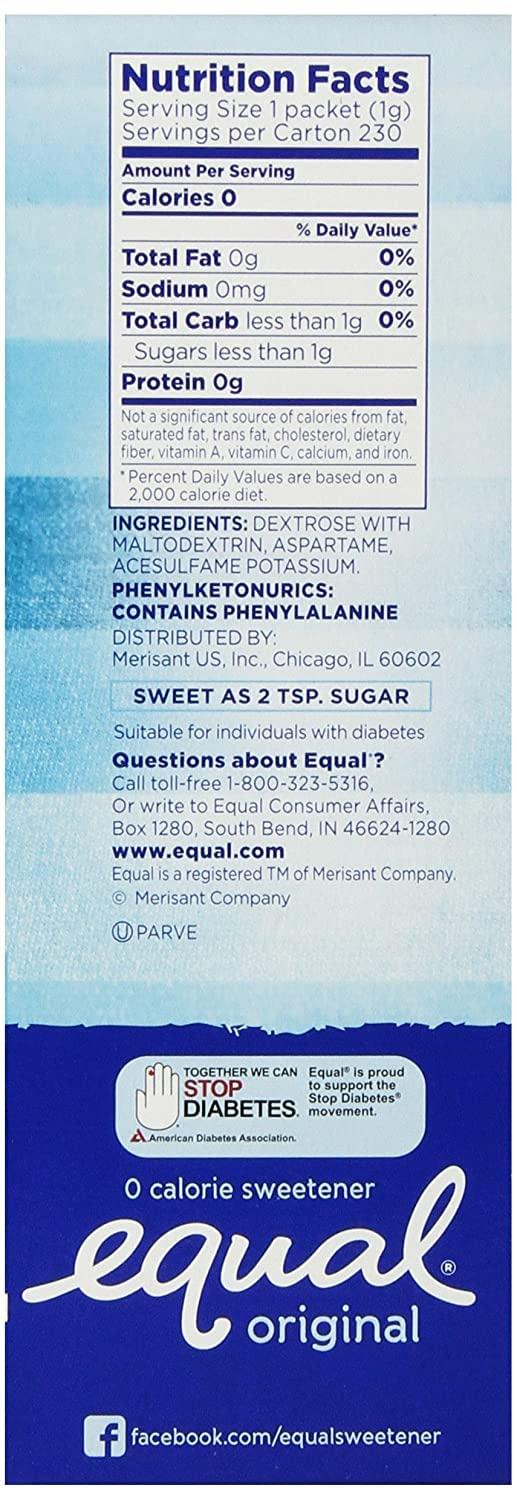 Equal Equal Sweetener Packets 230-Count Packages (Pack of 12)