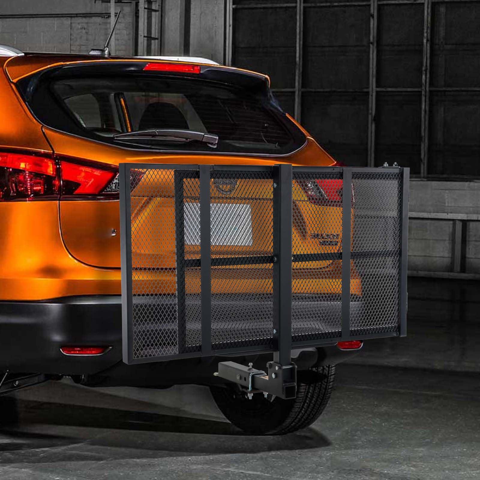 VEVOR VEVOR Hitch Mount Wheelchair Carrier, 500LBS Mobility Scooter Carrier with Folding Ramp, Iron Trailer Hitch Rack Basket with Stabilizer, Straps, Fit 2\" Hitch Receiver for SUV Van Car, 45.3\" x 25.6\"