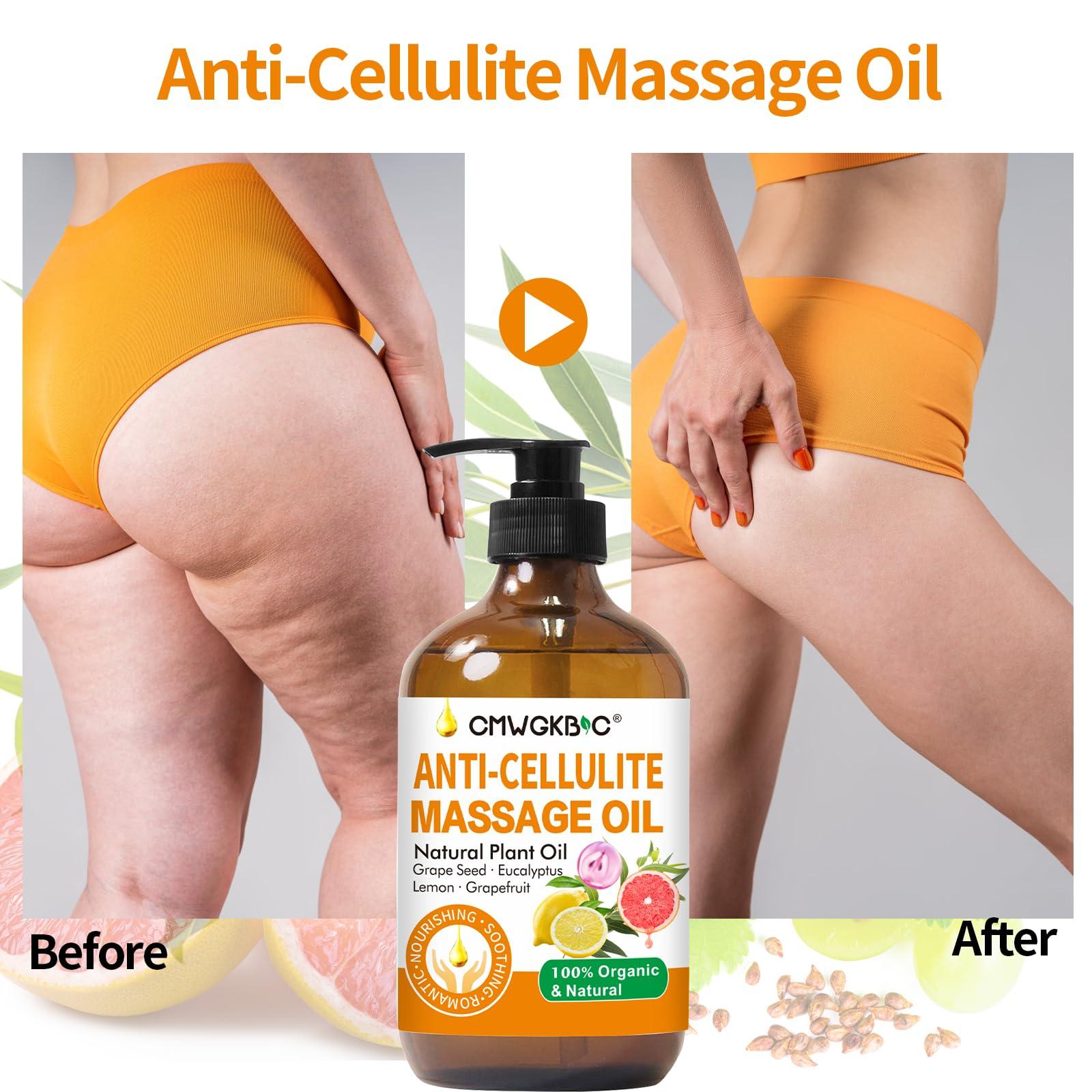 CMWGKBC Anti Cellulite Oil Massage Oil for Massage Therapy,Body Oil for Skin Tightening & Cellulite Remover in Thighs and Butt,Cellulite Treatment Massage Oil,Assists with Firming,Toning & Moisturizes Skin