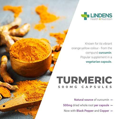 Lindens Turmeric Whole Root Extract 500mg 2-Pack 200 Capsules Curcumin Rich Curcuma