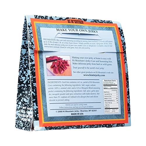 Hi Mountain Hi Mountain Jerky Seasoning and Cure Kit | MESQUITE BLEND | Create Savory Homemade Beef Jerky | Great for Beef, Deer, Elk, & Venison | Mix will Season up to 15lbs. of Meat (1 Box