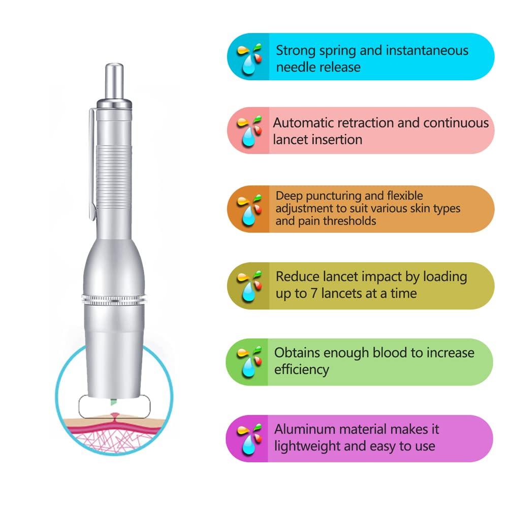 LANBO Seven-Pin Lancing Device Blood Lancet Pen Steril Cupping Therapy Match One Bag 200pcs Lancet