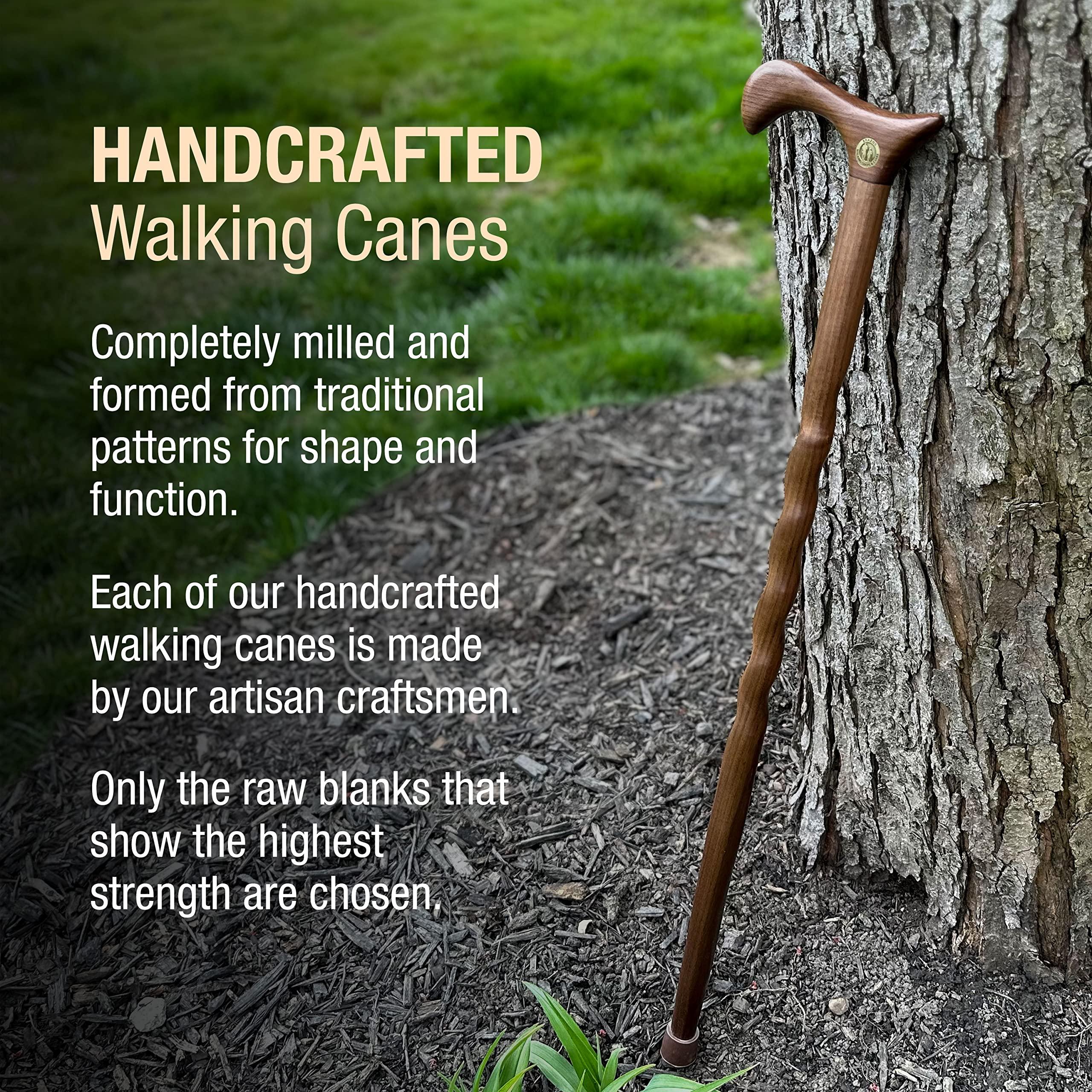 Brazos Brazos Handcrafted Wood Walking Cane, Twisted Walnut, Derby Style Handle, for Men & Women, Made in the USA, 34\"