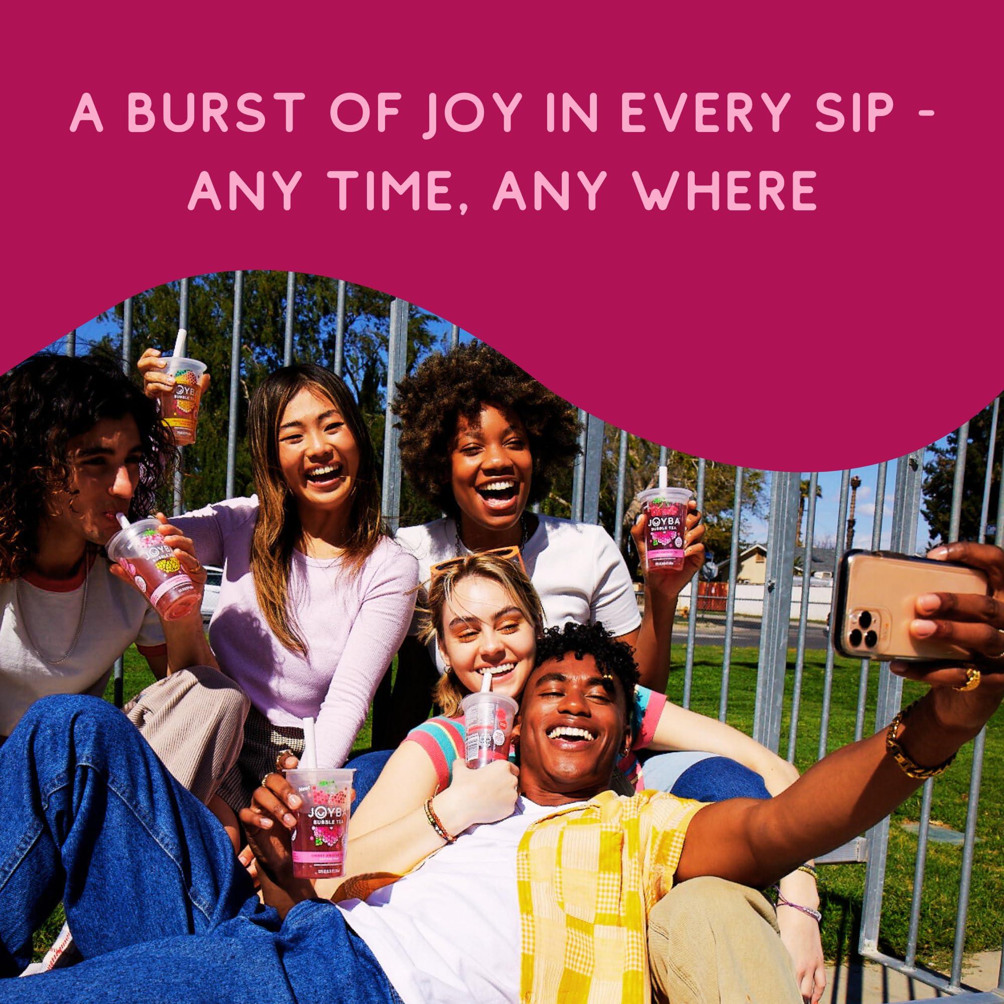 JOYBA Joyba Bubble Tea Strawberry Lemonade Green Tea, 4 Pack, 12 fl. oz. Cups