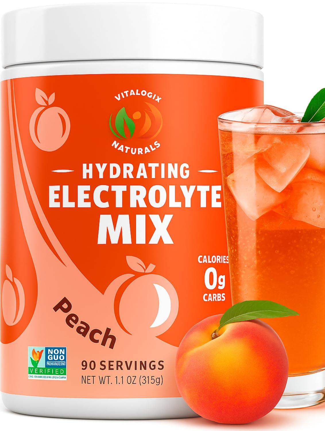 Vitalogix Naturals Vitalogix Naturals Electrolyte Powder | Sugar-Free Hydration Supplement | Keto Electrolytes for Energy & Muscle Recovery | Zero Sugar, Vegan, Gluten-Free | Rapid Rehydration & Electrolyte Drink Mix