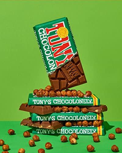 Tony's Chocolonely Tony's Chocolonely Milk Chocolate Hazelnut Bars - Whole Hazelnut Chocolate Bars, Milk Chocolate Bars, Made w/Belgium Chocolate, No Artificial Flavoring, Fairtrade & B Corp Certified - 6.35 oz, 4 Bars