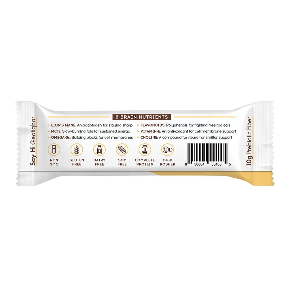 IQBAR IQBAR Brain and Body Keto Protein Bars - Peanut Butter Chip Keto Bars - 4 Count Energy Bars - Low Carb Protein Bars - High Fiber Vegan Bars and Low Sugar Meal Replacement Bars - Vegan Snack