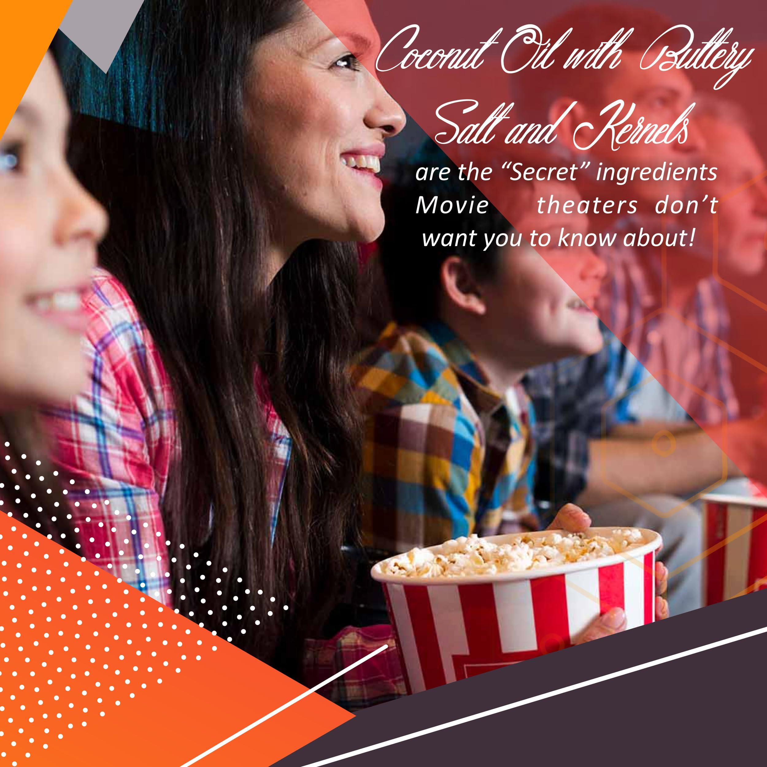 Perfectware Perfectware Popcorn Kit- (Includes 35oz Popcorn Season Salt, 4lbs Yellow Kernels, and 32oz Butter Flavored Coconut Oil, Plain,PW-Popcorn Kit-3