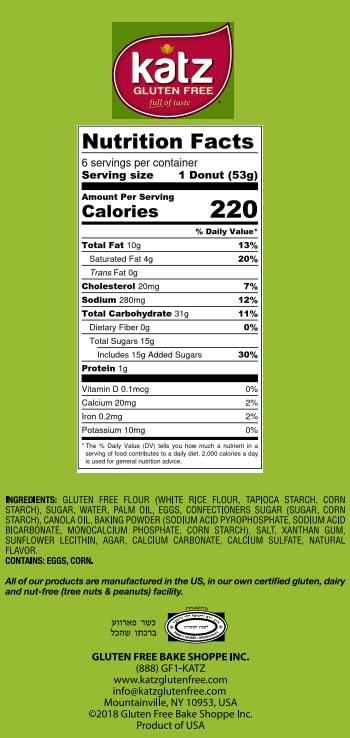 Katz Gluten Free Katz Gluten Free Glazed Donuts | Dairy Free, Nut Free, Soy Free, Gluten Free | Kosher (6 Packs of 6 Donuts, 14 Ounce Each)