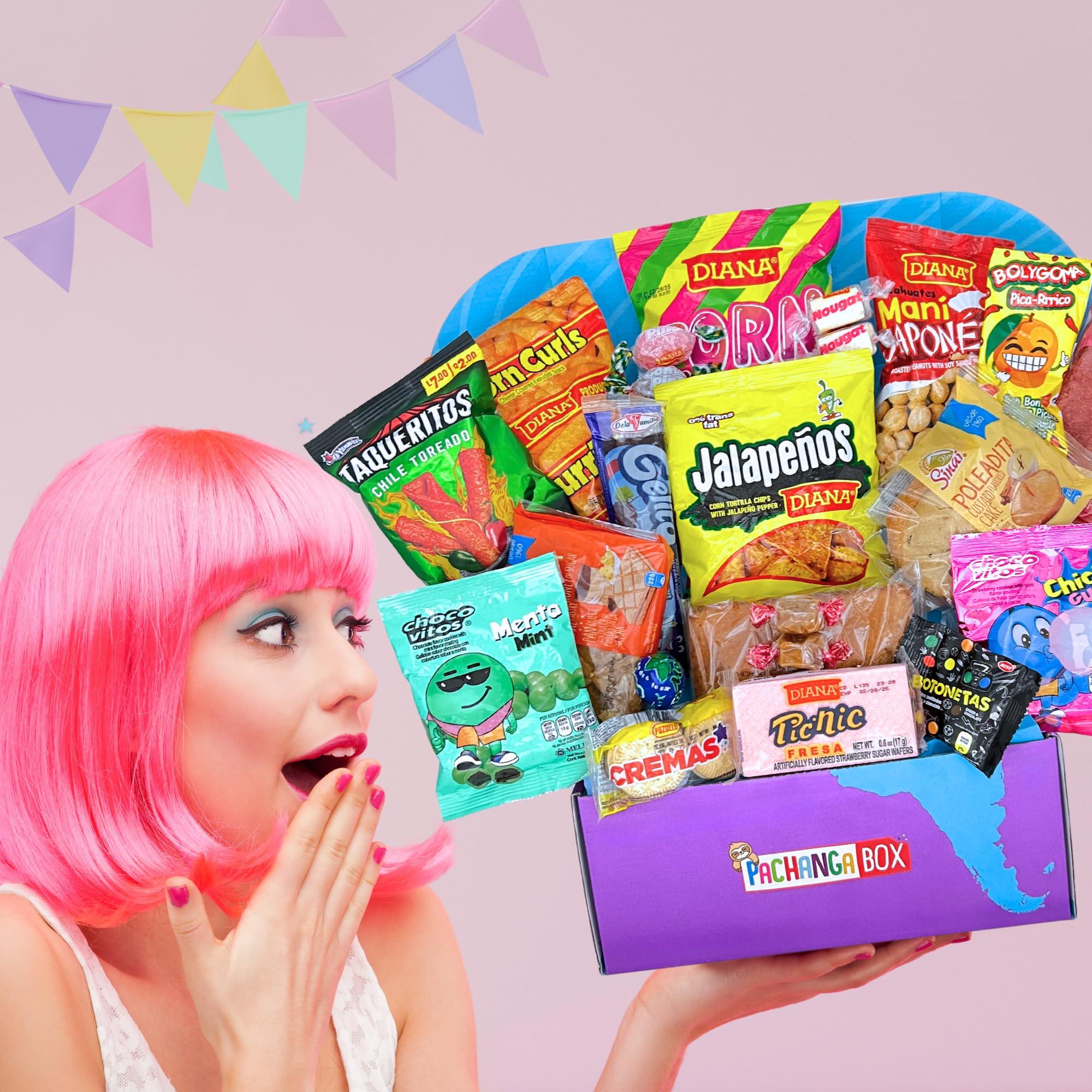 Pachanga Box International El Salvador Snack Box - Ideal Valentine\'s Day Gift - Tasty Hispanic and Latin American Snacks - FREE Custom Sticker!