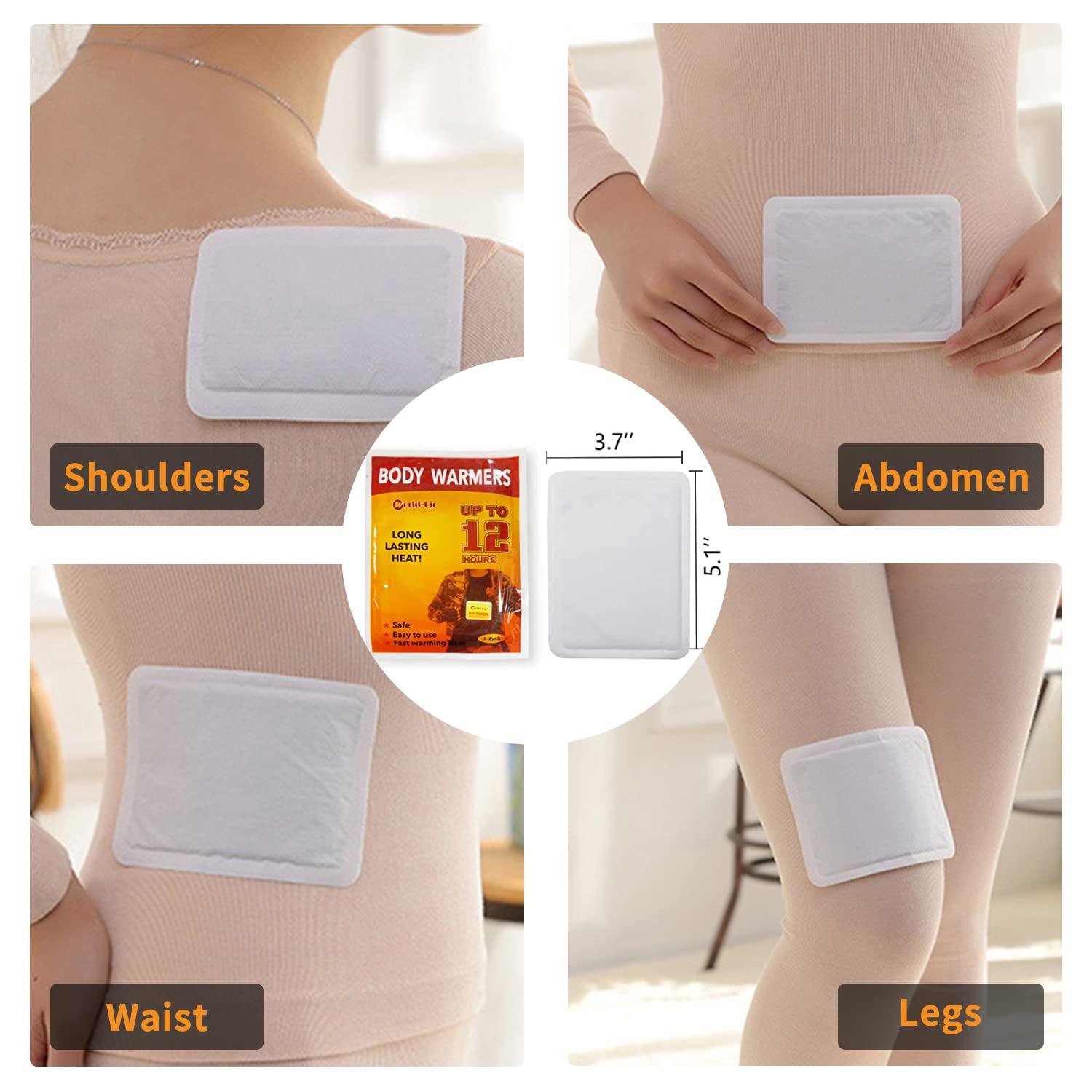 WOTING Body Warmers Adhesive 40 Packs, Disposable Body Warmers Long Lasting Safe Natural Odorless Air Activated Warmers Up to 12 Hours of Heat - Stick Body Warmers Natural Warm Patch for Cold Weather