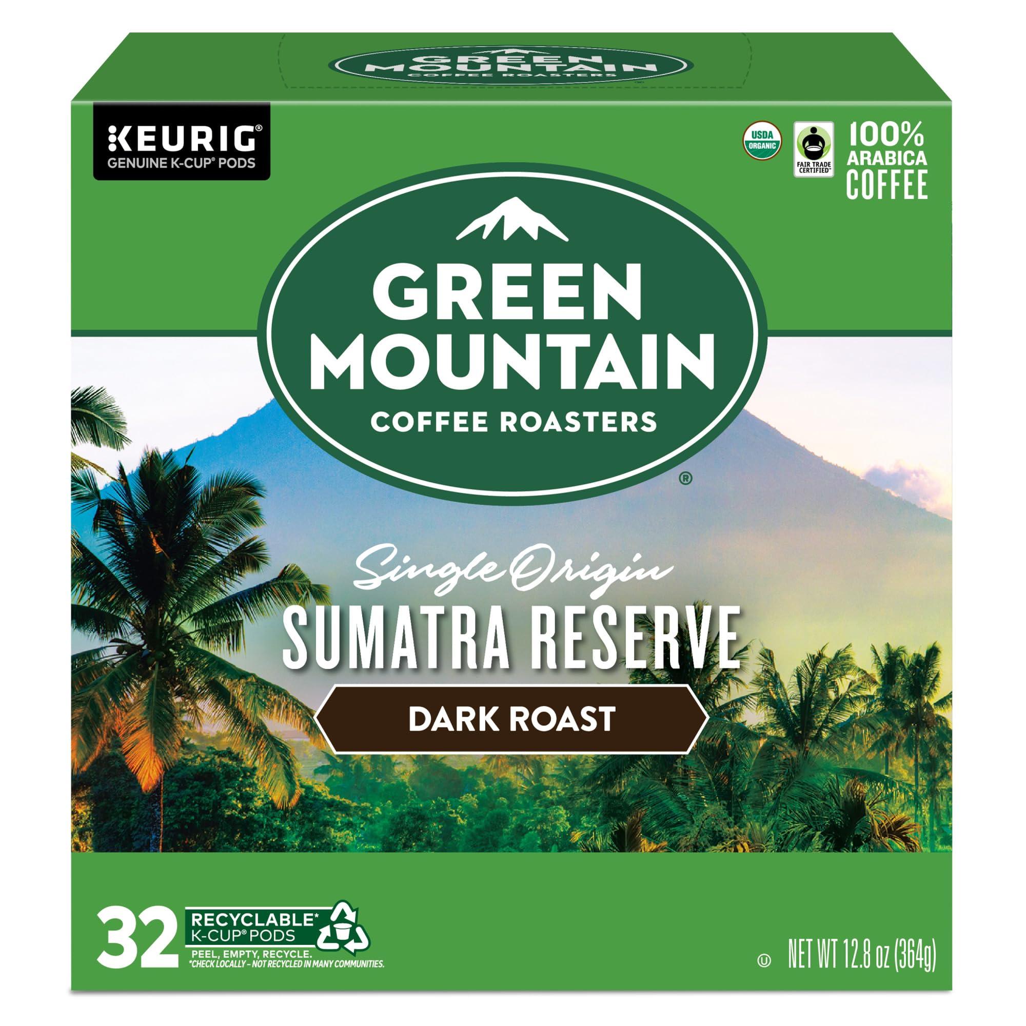 Green Mountain Coffee Roasters Green Mountain Coffee Roasters Sumatra Reserve Coffee, Keurig Single-Serve K-Cup pods, Dark Roast, 32 Count