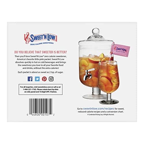 Sweet'N Low Sweet\'N Low Zero Calorie Sweetener Packets, 250 Ct, Kosher & Gluten Free, Low Glycemic Index, Individual Tea and Coffee Sweetener Packets