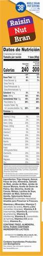 Raisin Nut Bran Raisin Nut Bran Cereal, High Fiber Cereal Made with Whole Grain, 20.8 oz (Pack of 4)