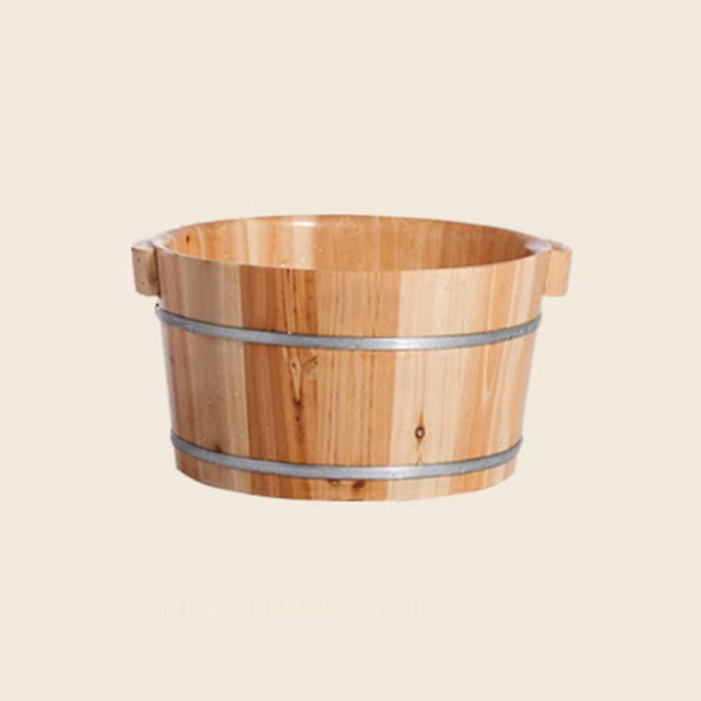 NUBAOzy Foot Tub Wooden Foot Basin Reducing stress Chinese Fir With Massage Foot Bath Barrel Wash The Wooden Barrel Foot Barrels Footbath Foot massage foot Bath Wooden Bucket Foot Spa Household Wash Ba